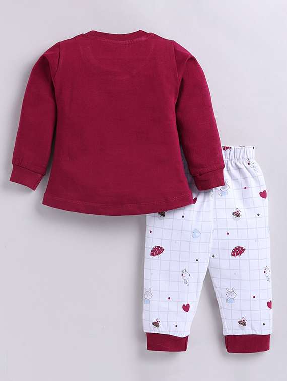 girls printed round neck full length set - 22498278 -  Standard Image - 2