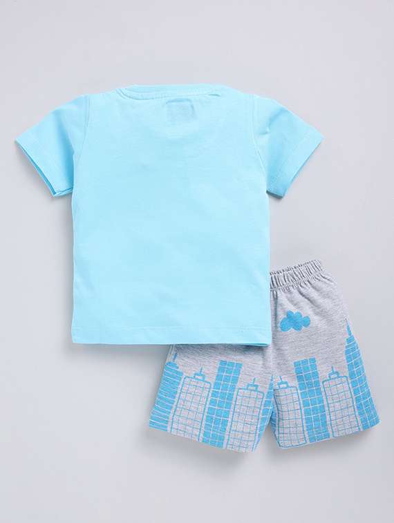 boys printed round neck t-shirt and shorts set - 22498345 -  Standard Image - 2