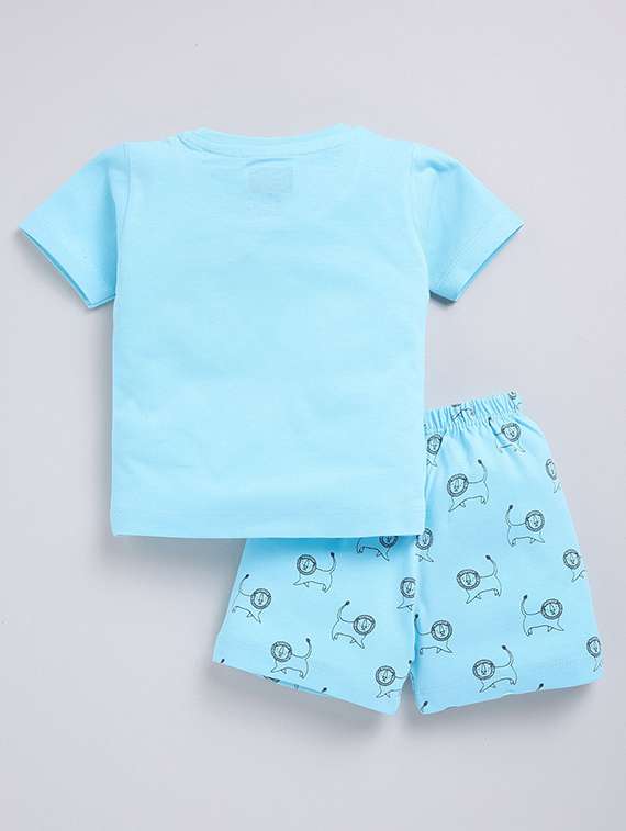 boys printed round neck t-shirt and shorts set - 22498358 -  Standard Image - 2