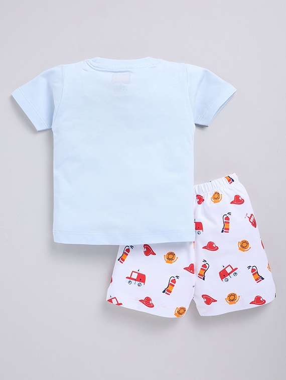 boys printed round neck t-shirt and shorts set - 22498360 -  Standard Image - 2
