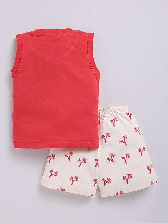 boys printed round neck t-shirt and shorts set - 22498397 -  Standard Image - 2