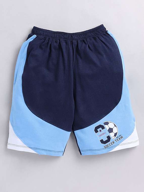 boys colourblock mid rise regular shorts