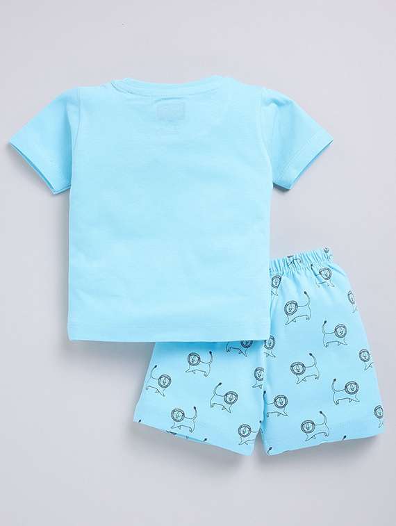 boys printed round neck t-shirt and shorts set - 22498449 -  Standard Image - 2