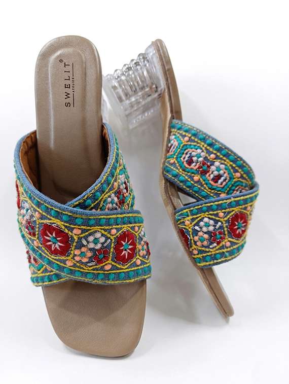 Women Embroidered Slip On Sandals - 22498490 -  Standard Image - 2