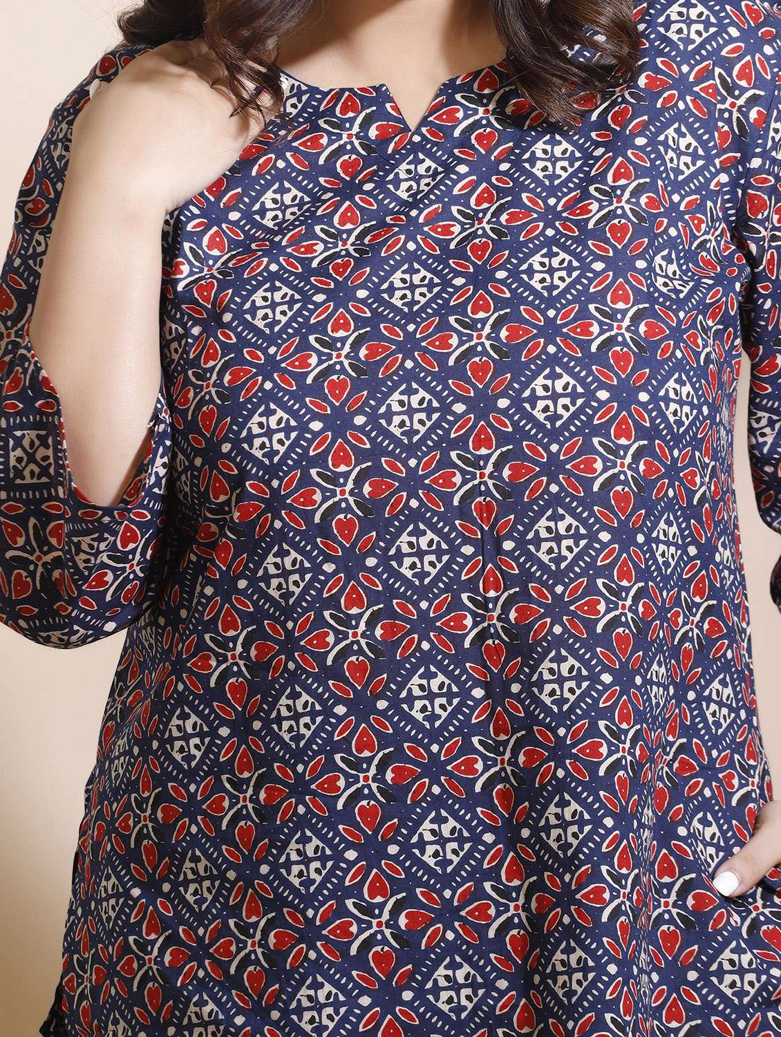 women printed notch neck nightwear set - 22498570 -  Standard Image - 2
