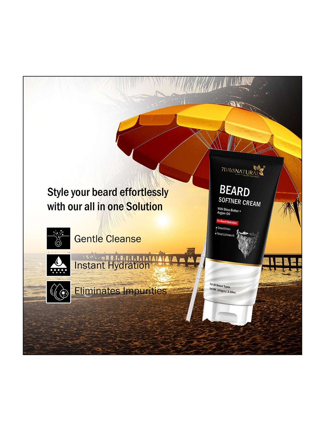 7daysnatural beard softener cream with shea butter & argan oil - 22498613 -  Standard Image - 2