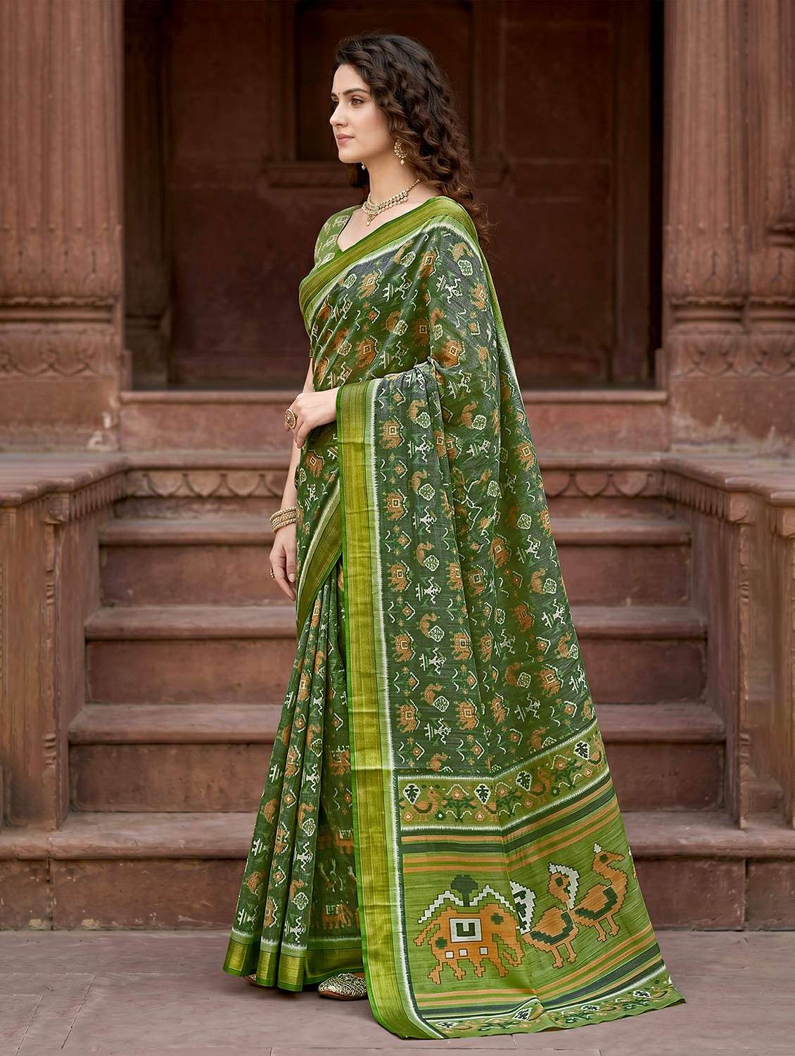 women printed patola saree with blouse - 22498620 -  Standard Image - 2