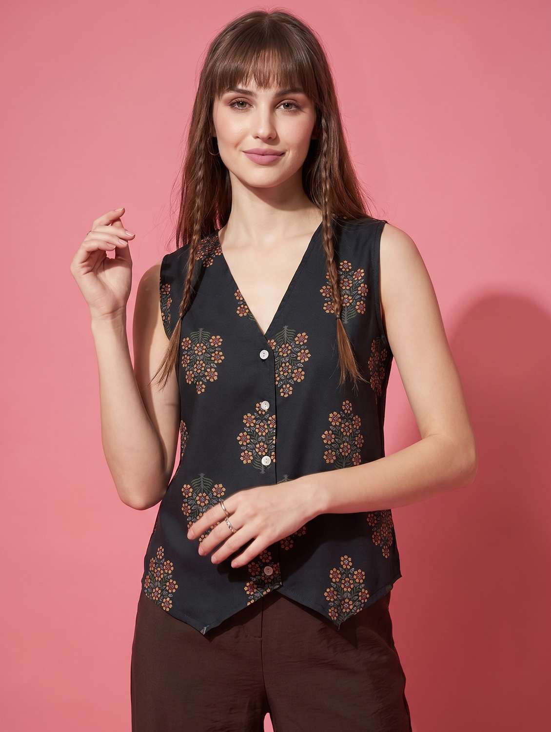 women floral sleeveless regular fit vest top - 22498660 -  Standard Image - 2