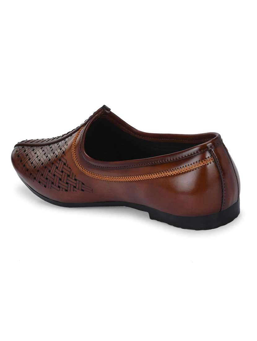 men brown slip on mojari - 22498890 -  Standard Image - 2