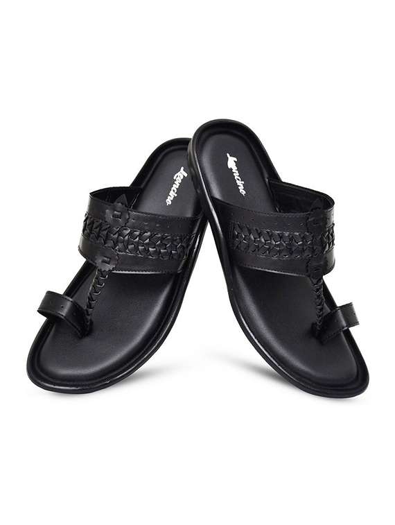 men textured one toe kolhapuri sandal - 22498940 -  Standard Image - 2