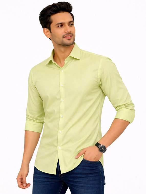 men solid long sleeve regular fit casual shirt
