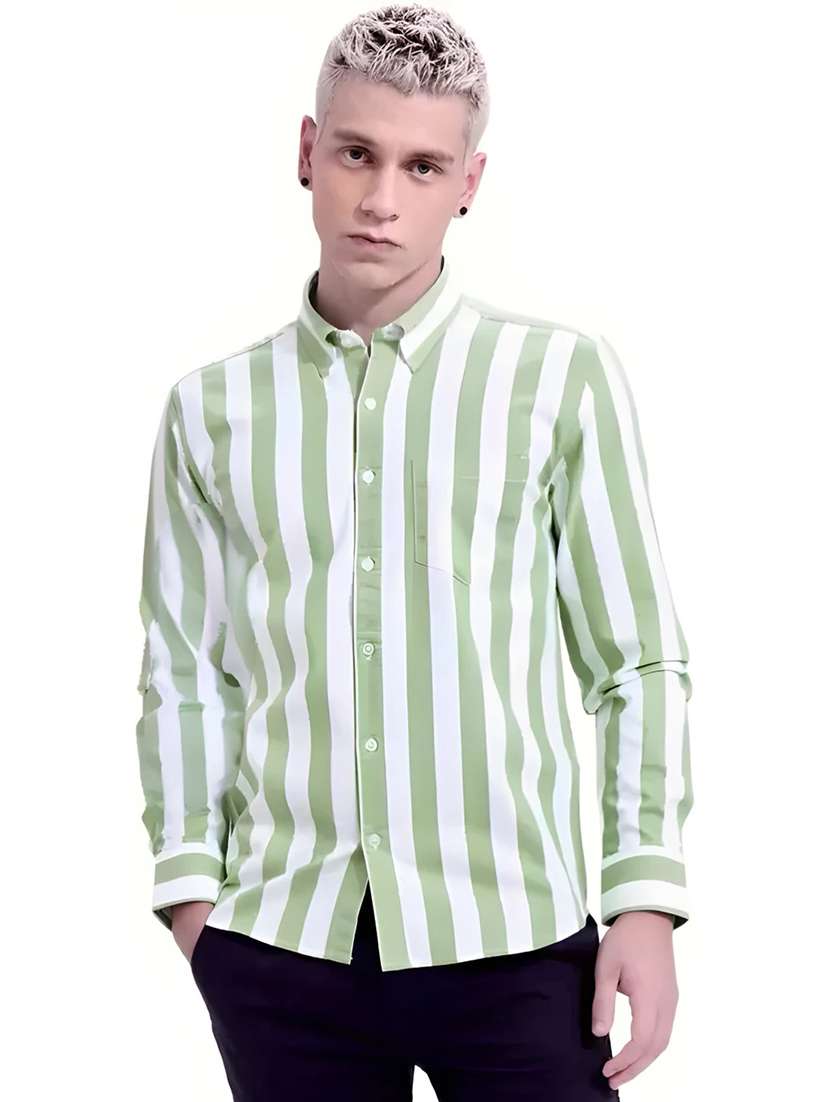 men striped long sleeve regular fit casual shirt - 22499015 -  Standard Image - 2