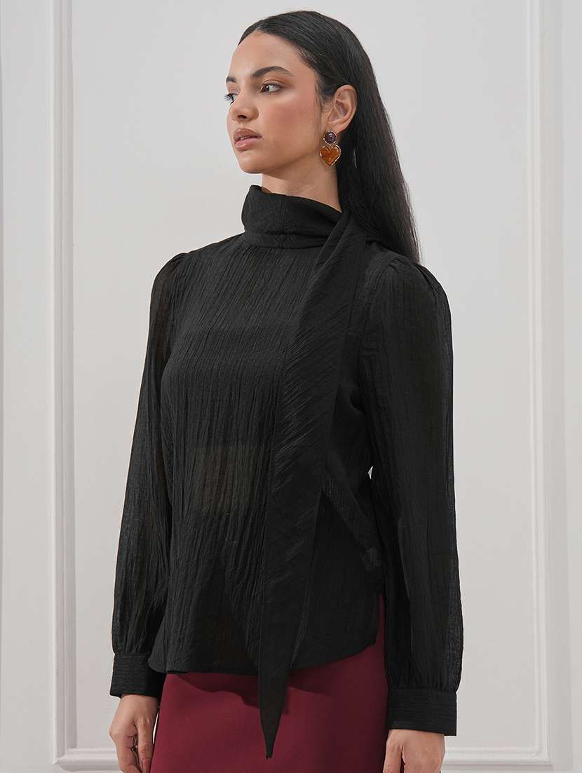 women solid long sleeves regular top - 22499145 -  Standard Image - 2