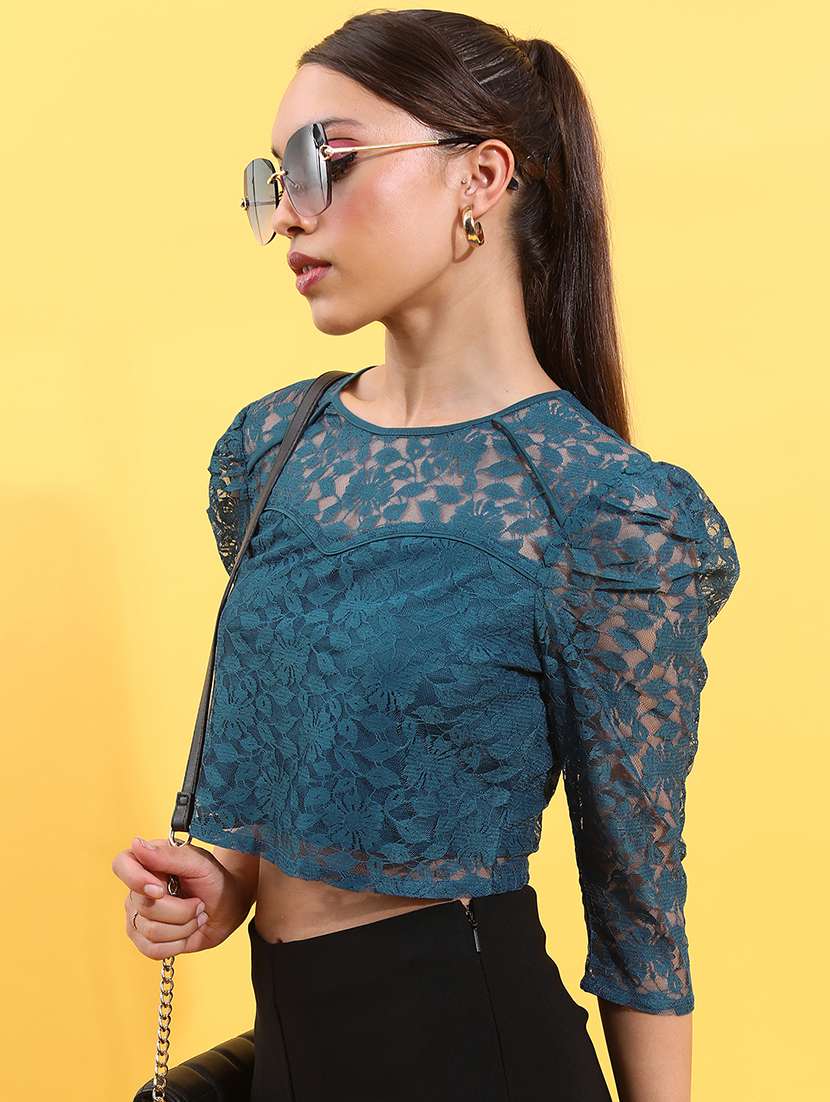 women self design round neck crop top - 22499149 -  Standard Image - 2