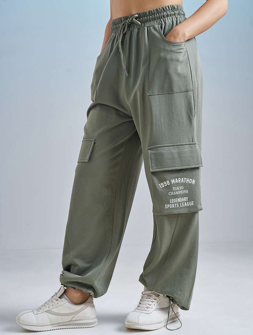 women solid high rise cargo pant - 22499295 -  Standard Image - 2