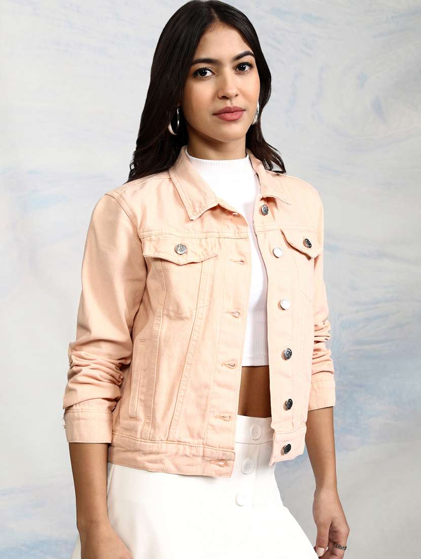 women solid long sleeves regular jacket - 22499328 -  Standard Image - 2