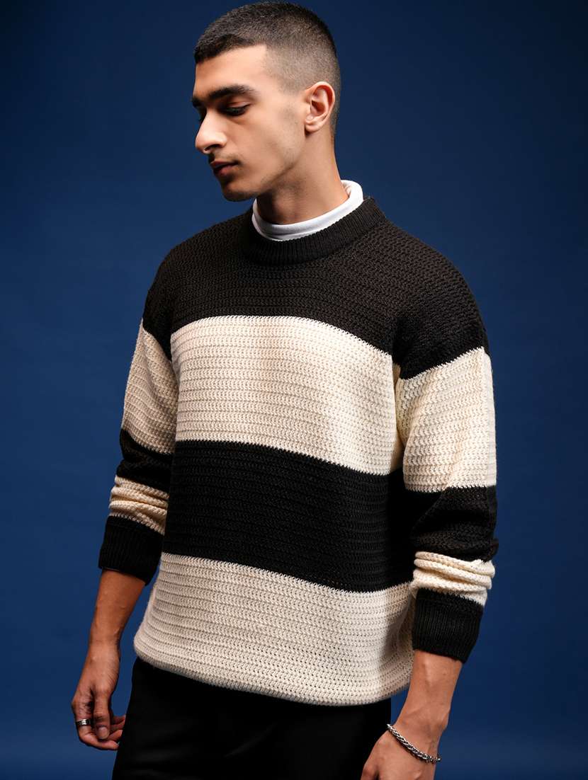 men self design long sleeve pullover sweater - 22499372 -  Standard Image - 2