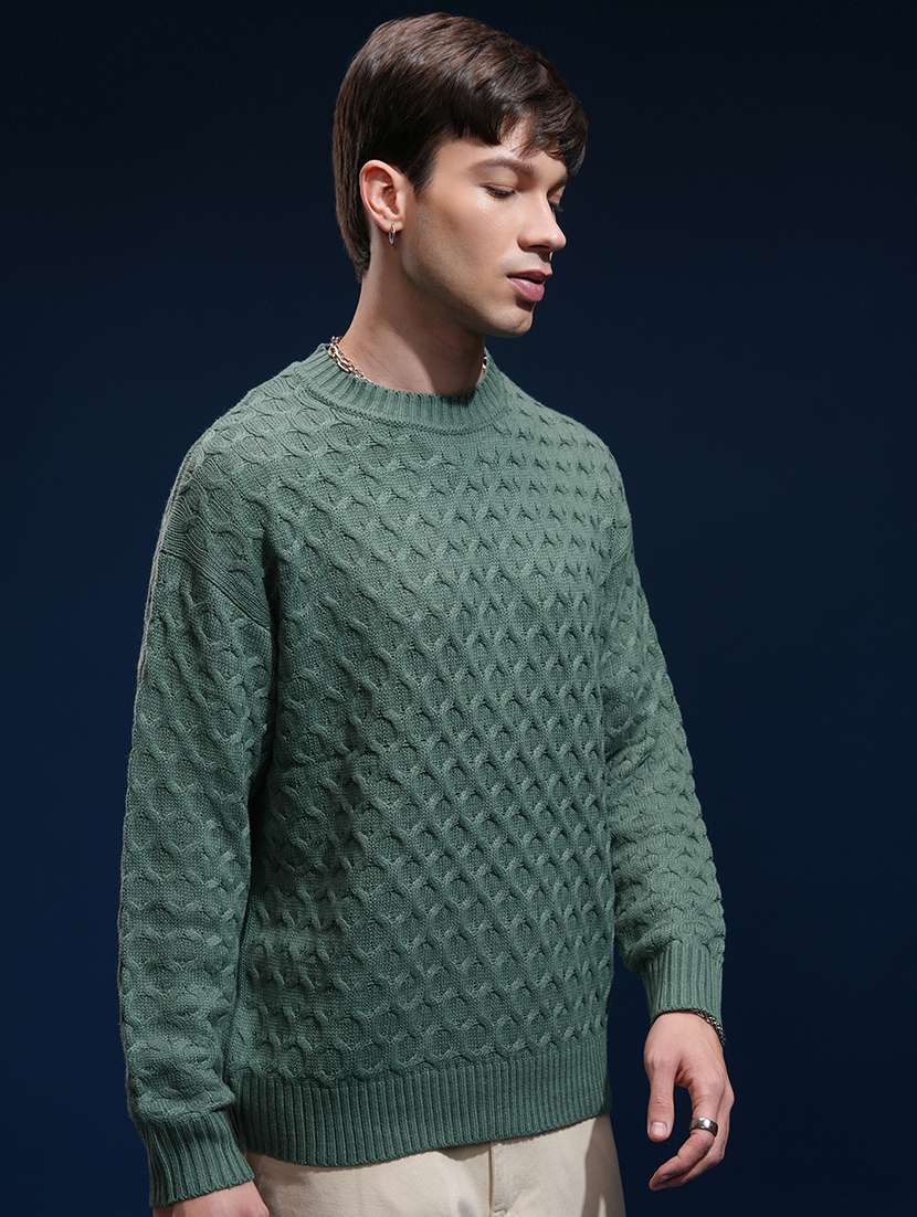 men self design long sleeve pullover sweater - 22499376 -  Standard Image - 2