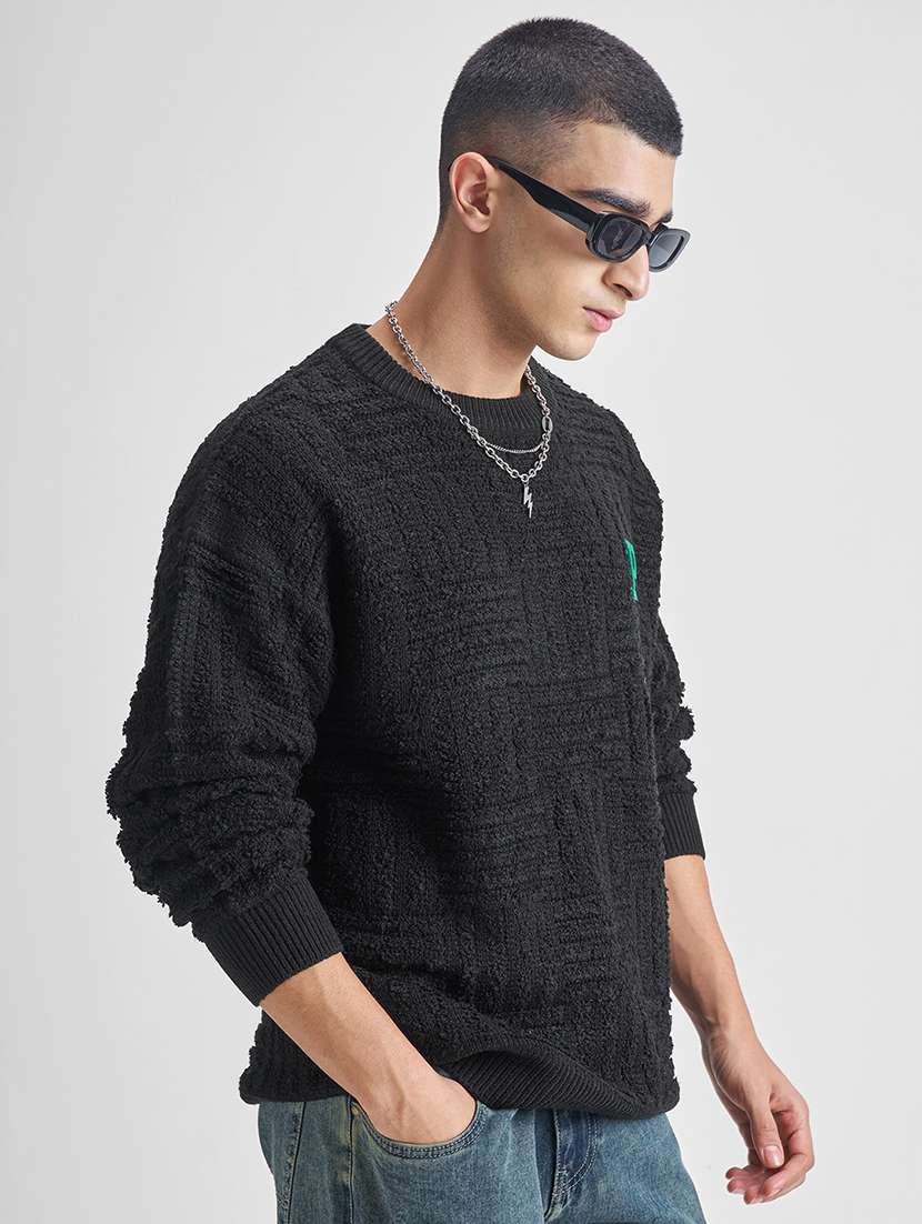 men self design long sleeve pullover sweater - 22499385 -  Standard Image - 2