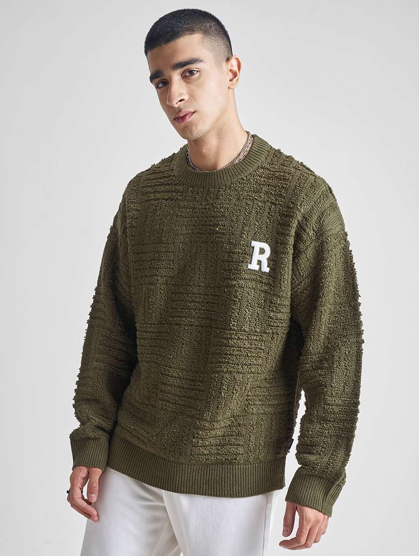 men self design long sleeve pullover sweater - 22499386 -  Standard Image - 2