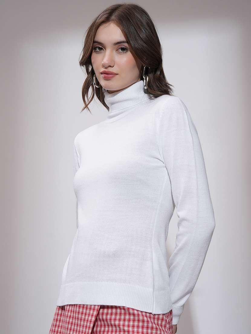 women solid long sleeve pullover sweater - 22499395 -  Standard Image - 2