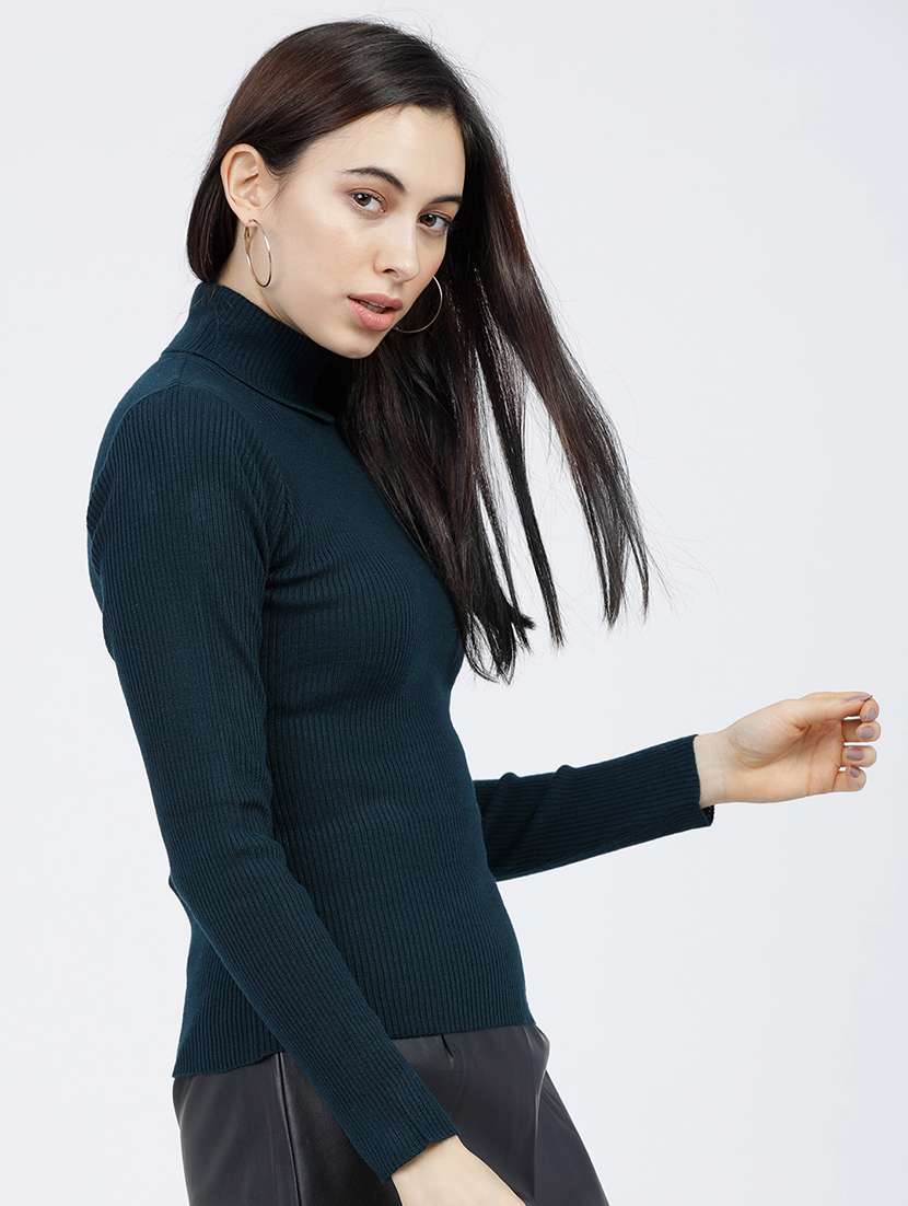 women solid long sleeve pullover sweater - 22499396 -  Standard Image - 2