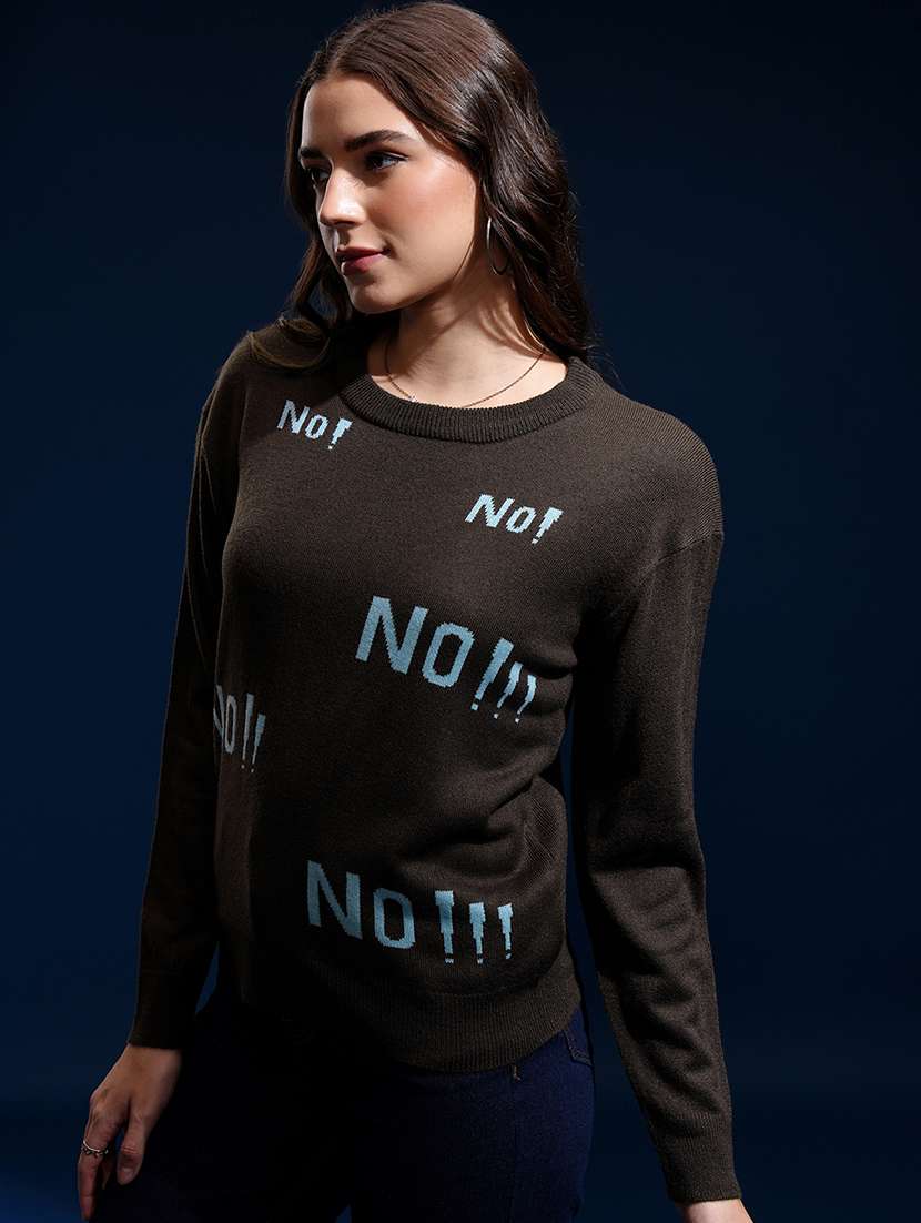 women typographic long sleeve pullover - 22499404 -  Standard Image - 2