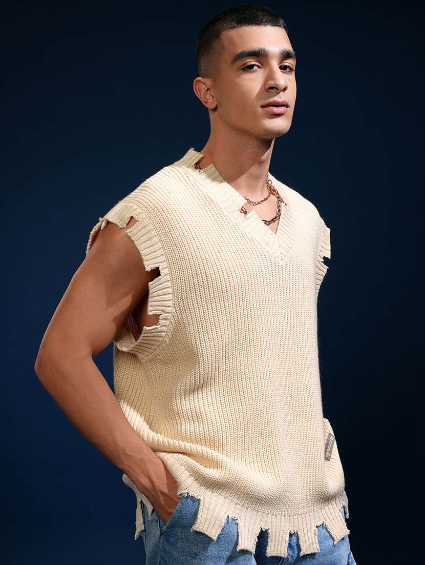 men self design sleeveless pullover sweater - 22499409 -  Standard Image - 2