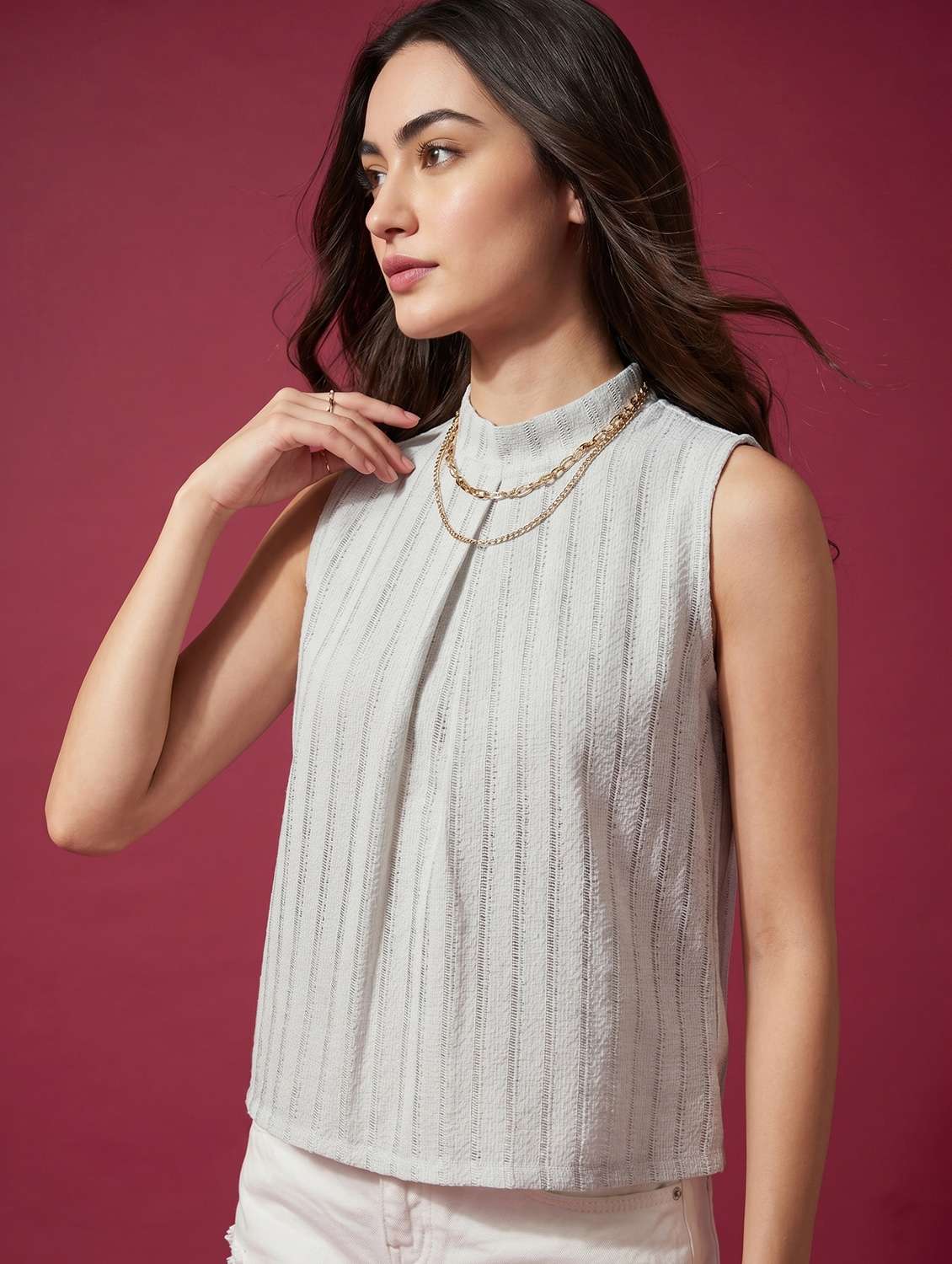 women self design sleeveless regular top - 22499443 -  Standard Image - 2