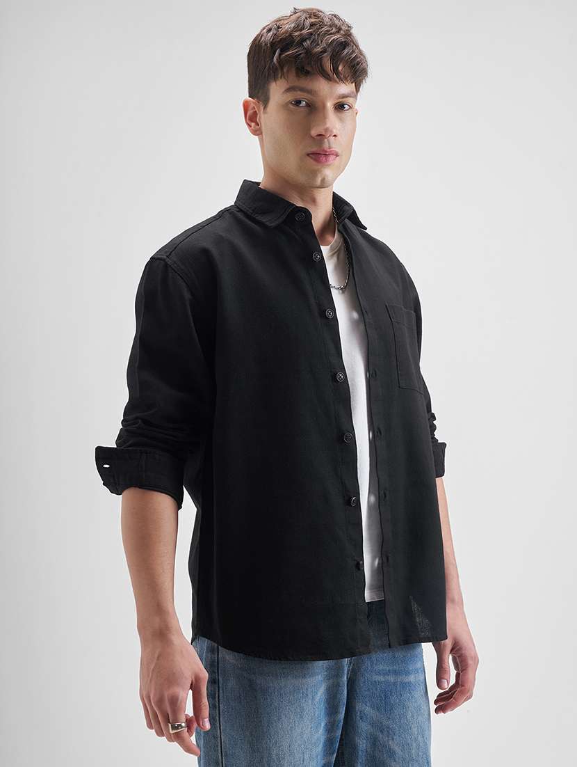 men solid long sleeve regular fit casual shirt - 22499586 -  Standard Image - 2