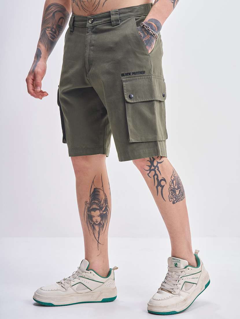 men solid mid rise regular fit cargo shorts - 22499608 -  Standard Image - 2