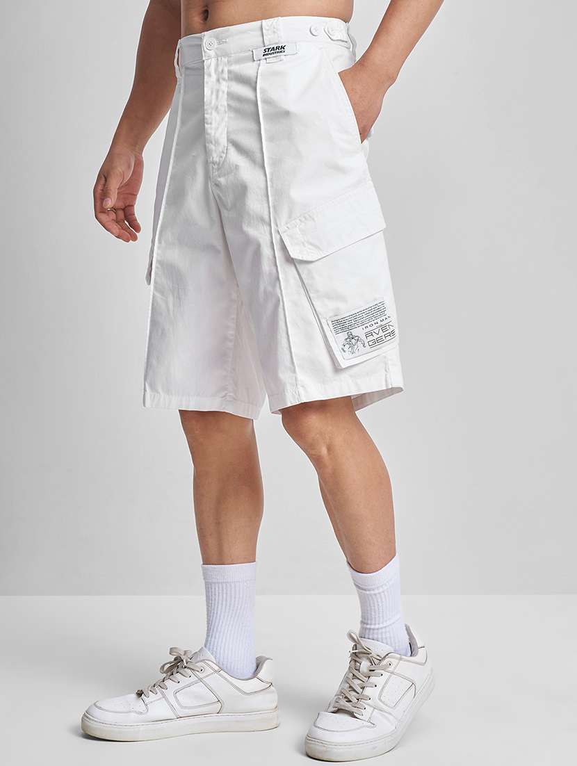 men solid mid rise relaxed fit cargo shorts - 22499610 -  Standard Image - 2