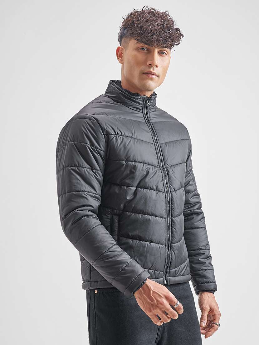 men solid long sleeve regular fit puffer jacket - 22499618 -  Standard Image - 2