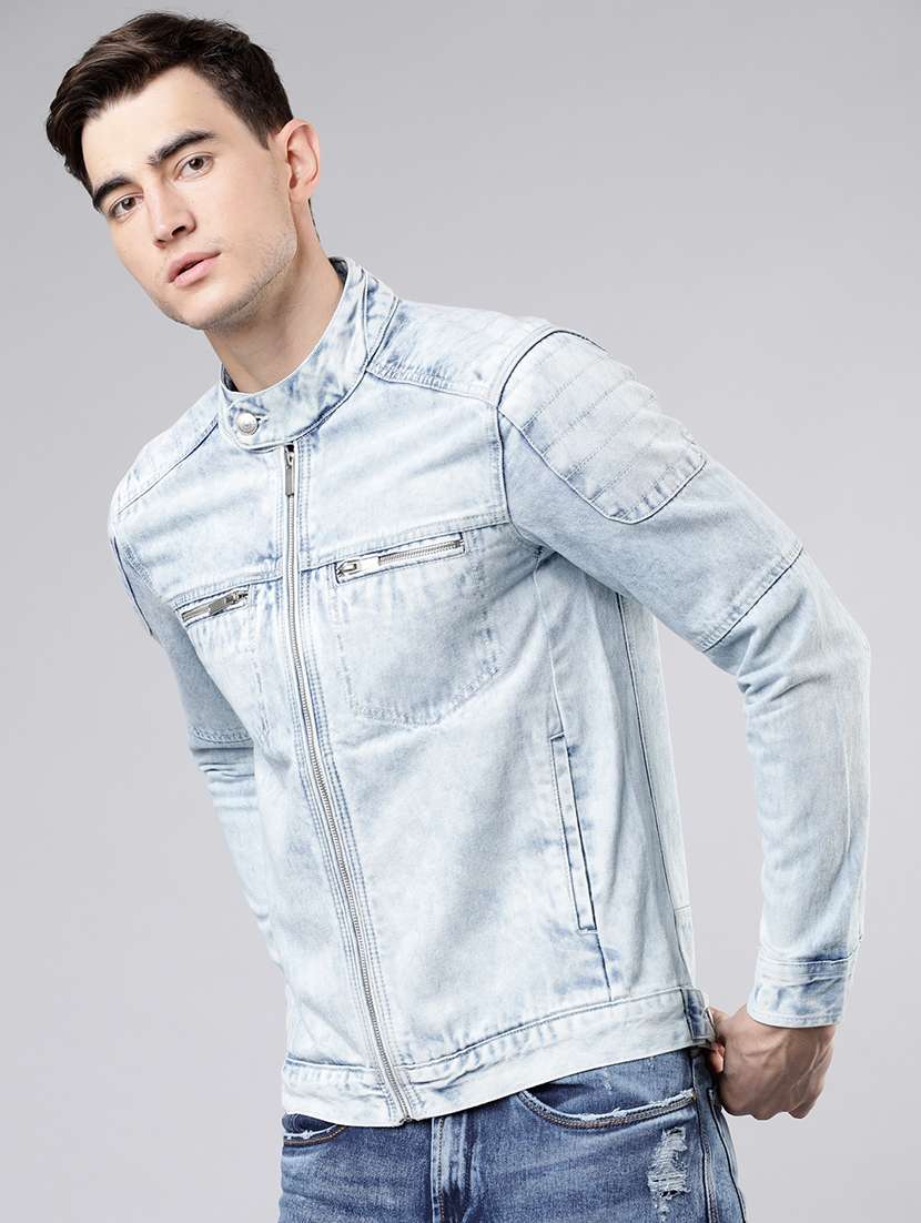 men washed long sleeve denim jacket - 22499626 -  Standard Image - 2