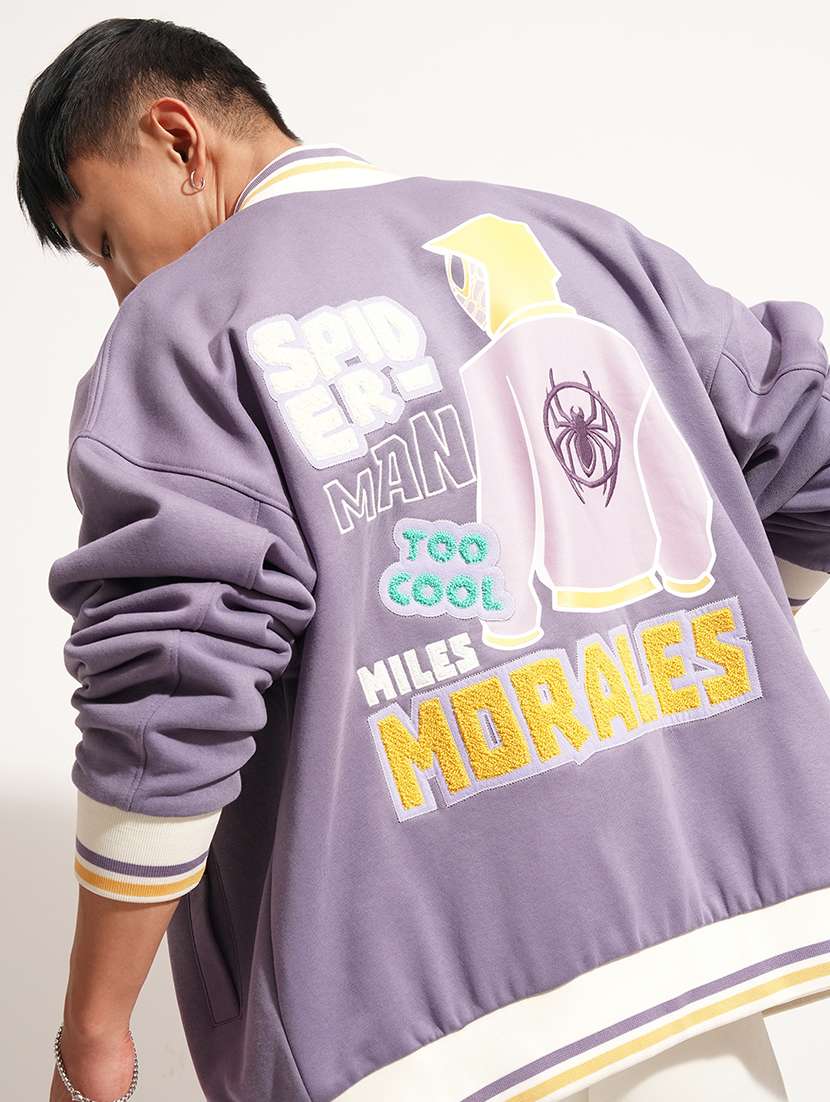 men printed long sleeve casual jacket