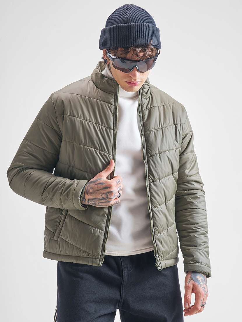 men solid long sleeve regular fit puffer jacket - 22499630 -  Standard Image - 2