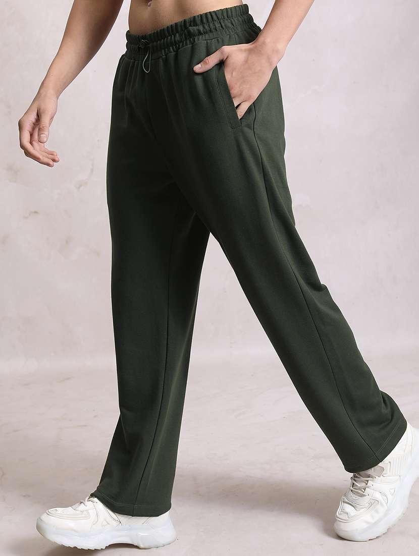 men solid mid rise full length track pant - 22499634 -  Standard Image - 2