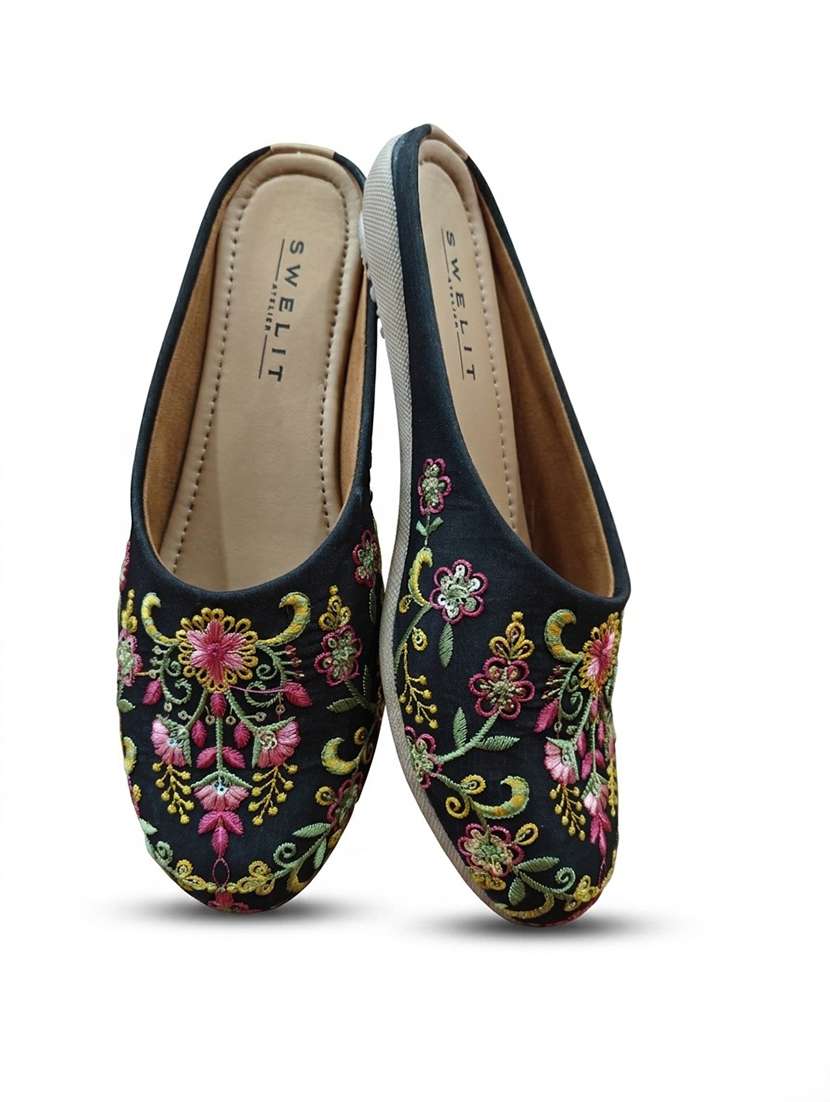 women floral embroidered slip on mules - 22499676 -  Standard Image - 2