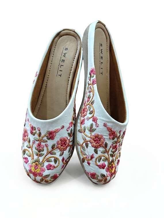 women embroidered slip on mules - 22499679 -  Standard Image - 2