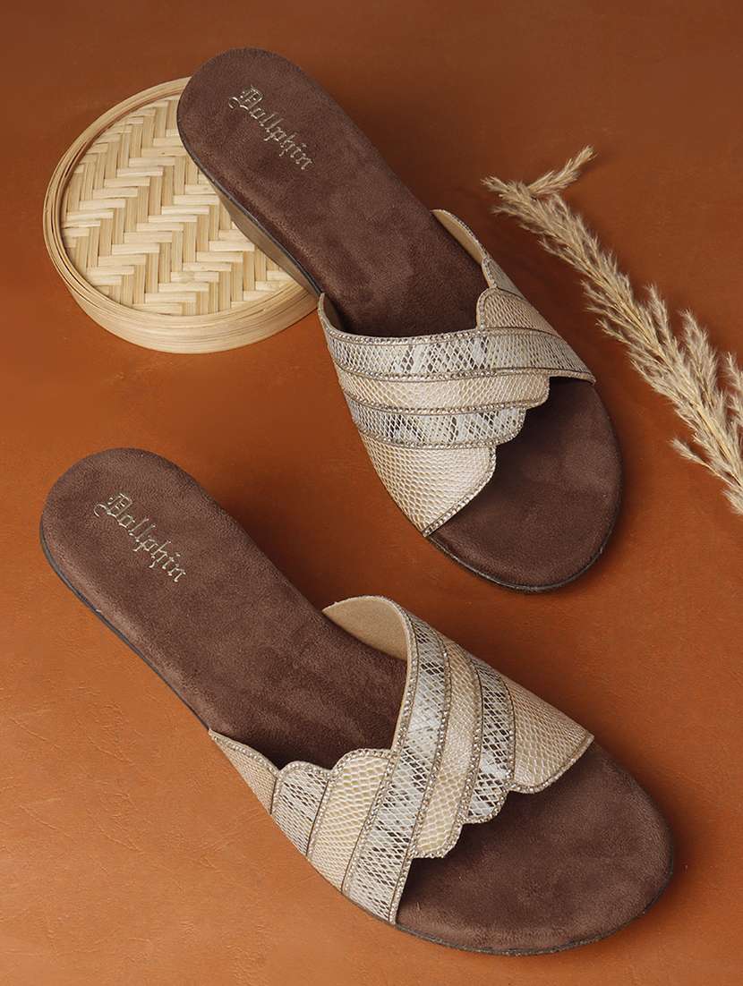 women gold slip on wedge