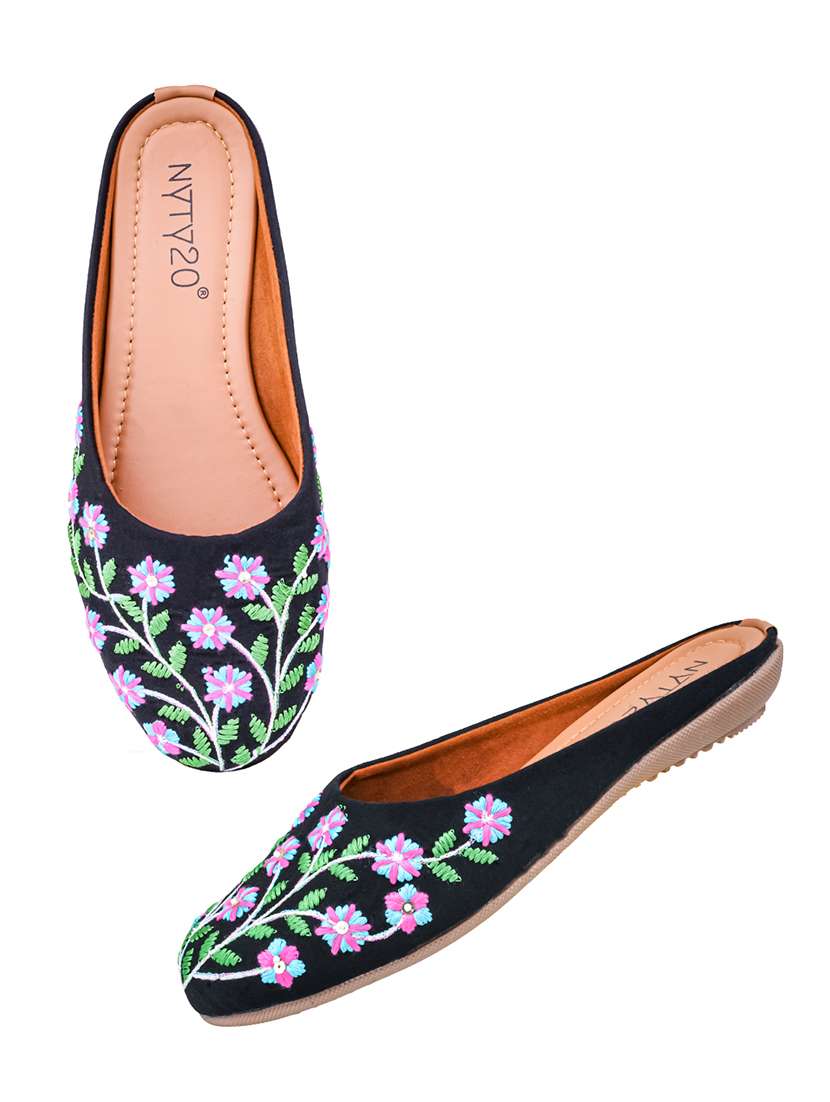 women embroidered slip on mules - 22499731 -  Standard Image - 2