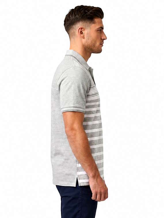 men striped short sleeve regular fit polo t-shirt - 22499755 -  Standard Image - 2