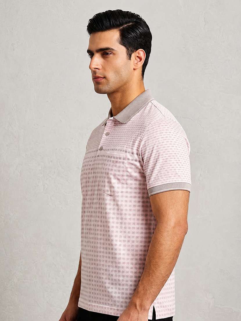men checkered short sleeve regular fit polo t-shirt - 22499758 -  Standard Image - 2