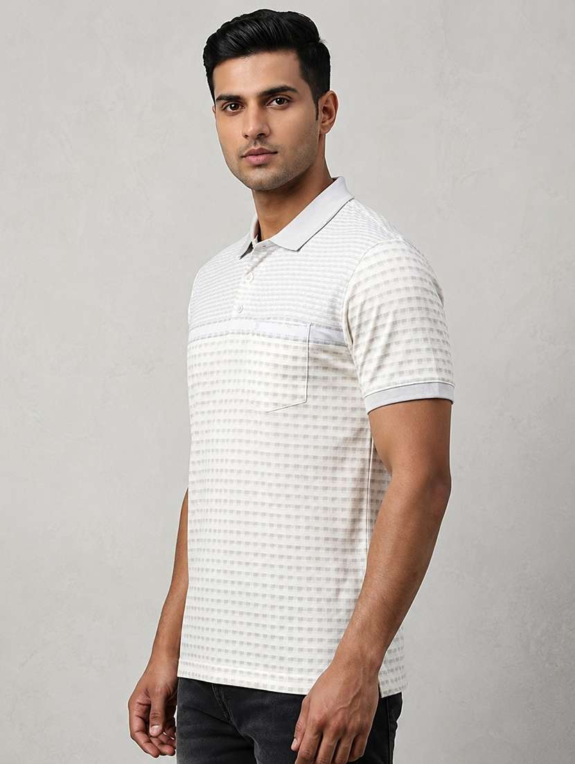 men checkered short sleeve regular fit polo t-shirt - 22499759 -  Standard Image - 2
