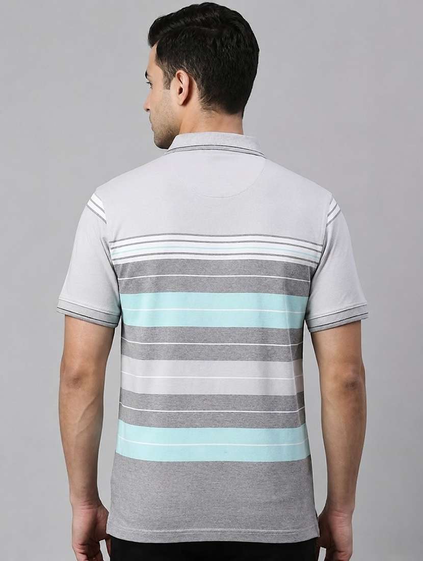 men striped short sleeve regular fit polo t-shirt - 22499761 -  Standard Image - 2