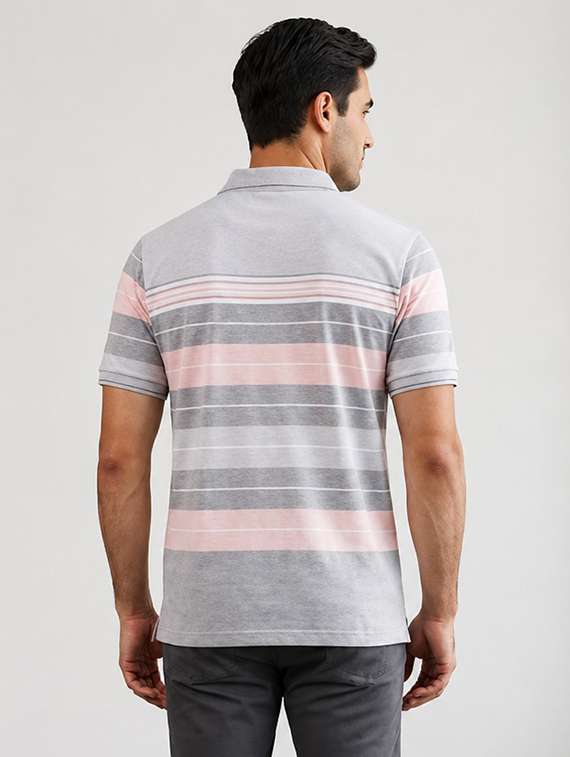 men striped short sleeve regular fit polo t-shirt - 22499762 -  Standard Image - 2