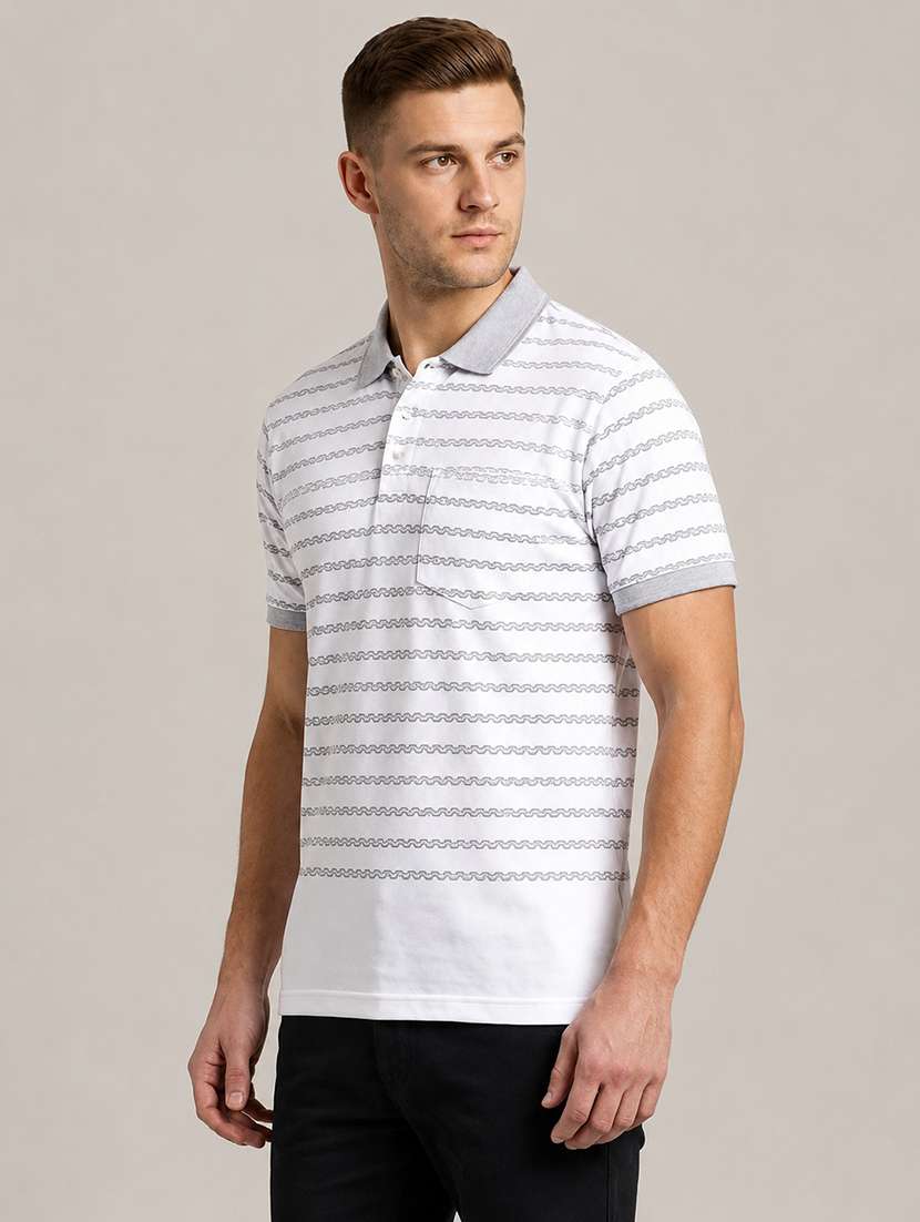 men striped short sleeve regular fit polo t-shirt - 22499766 -  Standard Image - 2