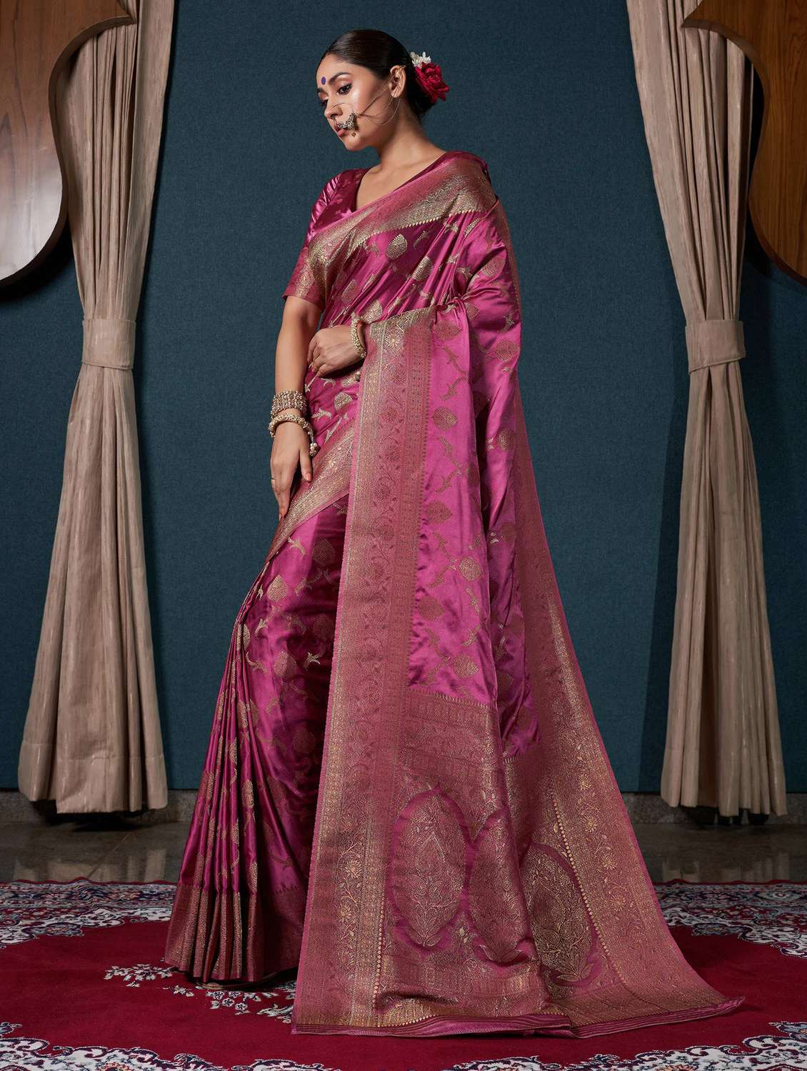 women self design banarasi saree with blouse - 22499827 -  Standard Image - 2