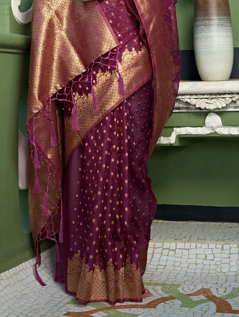Women Self Design Banarasi Saree With Blouse - 22499829 -  Standard Image - 2