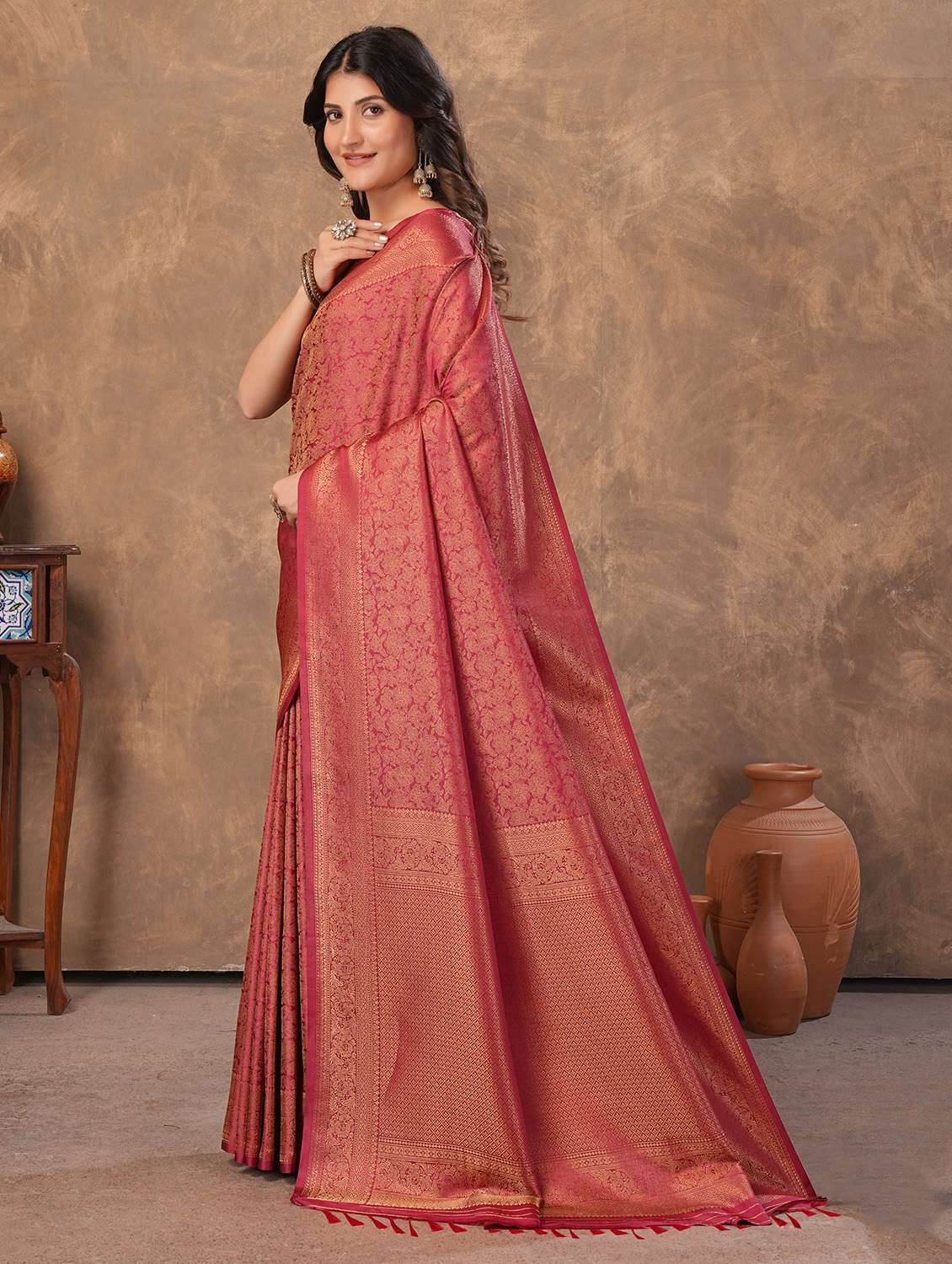 women self design kanjivaram saree with blouse - 22499850 -  Standard Image - 2